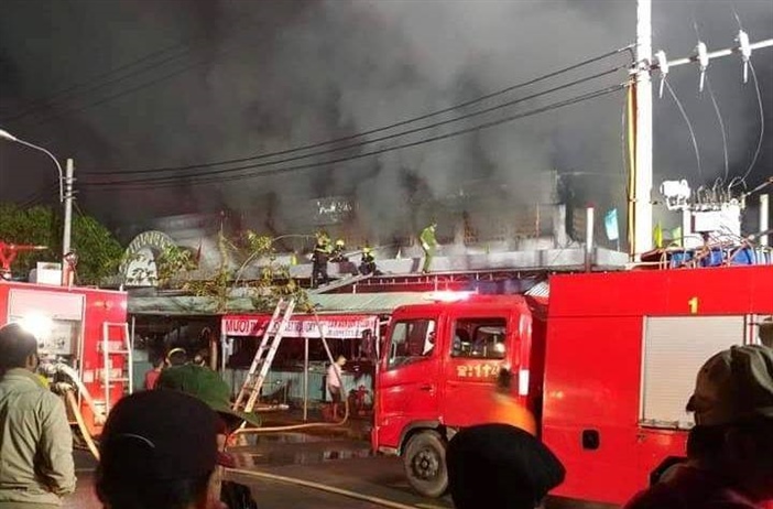 Quảng Nam: Cháy chợ trong đêm, 96 ki ốt bị thiêu rụi