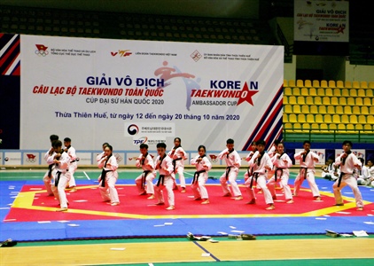 Hơn 730 VĐV dự giải vô địch Taekwondo tranh cúp Đại sứ Hàn Quốc