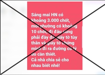 Người tung tin giả Hà Nội "lập 3.000 chốt" bị phạt 12,5 triệu đồng