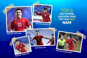 Xác định top 5 Quả bóng vàng Việt Nam 2021