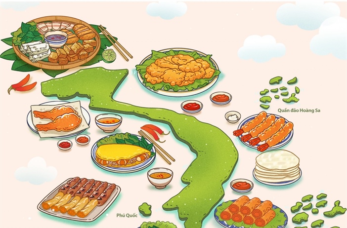 Xác lập kỷ lục mô hình bản đồ ẩm thực Việt Nam từ món ăn, đặc sản của...