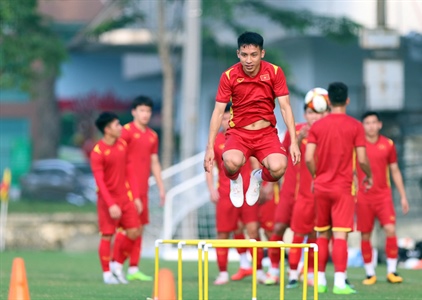 U23 Việt Nam chuẩn bị cho trận đấu với U23 Myanmar