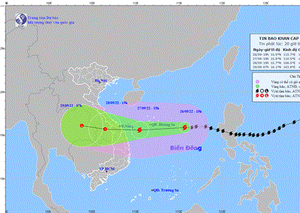 Từ chiều tối 27.9, bão Noru ảnh hưởng tới đất liền khu vực Trung Bộ