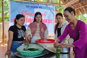 Du học sinh Lào tại Quảng Ngãi tham quan làng du lịch cộng đồng Bình Thành