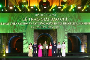 Báo Văn Hoá đoạt giải Giải báo chí về văn hóa và con người Hà Nội