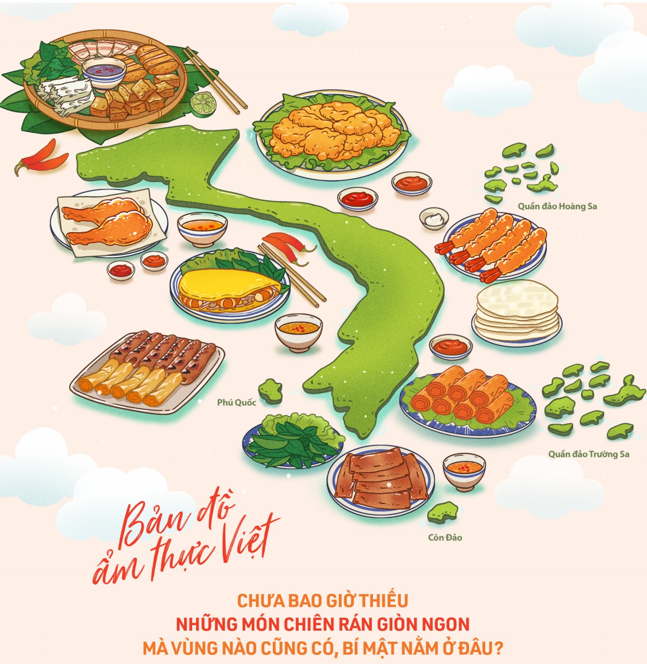 Xác lập kỷ lục mô hình bản đồ ẩm thực Việt Nam từ món ăn, đặc sản ...